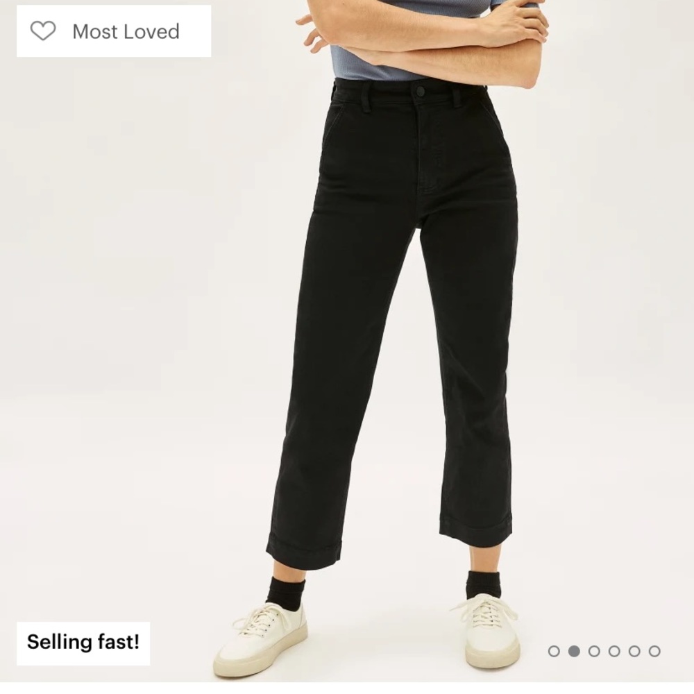 Everlane The Straight-Leg Crop - Black Size 4
